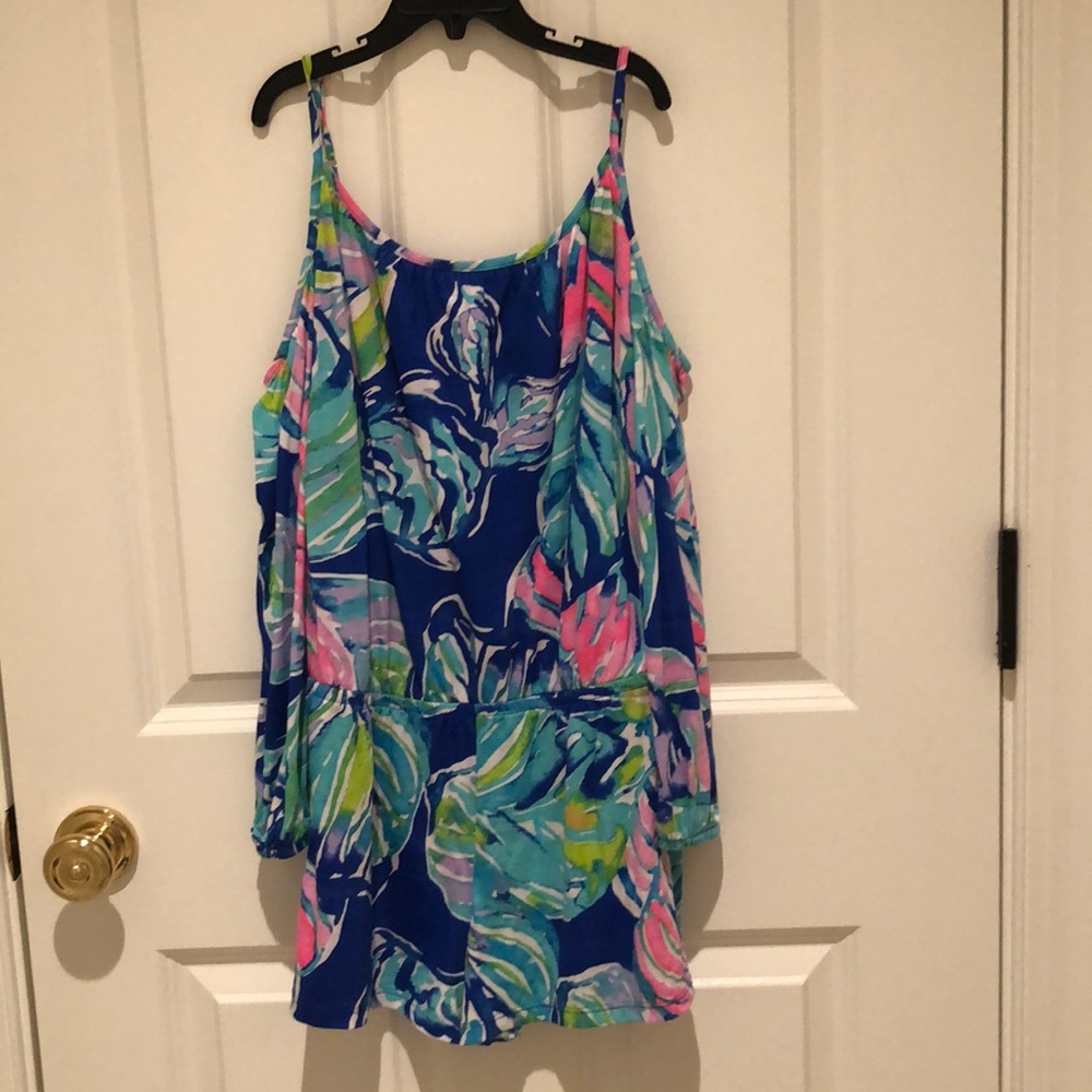Girls Lilly Pulitzer opens shoulder romper